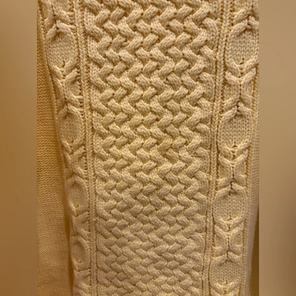 Yellow Chunky Cable Knit Sweater Oversized - Picture 5 of 6